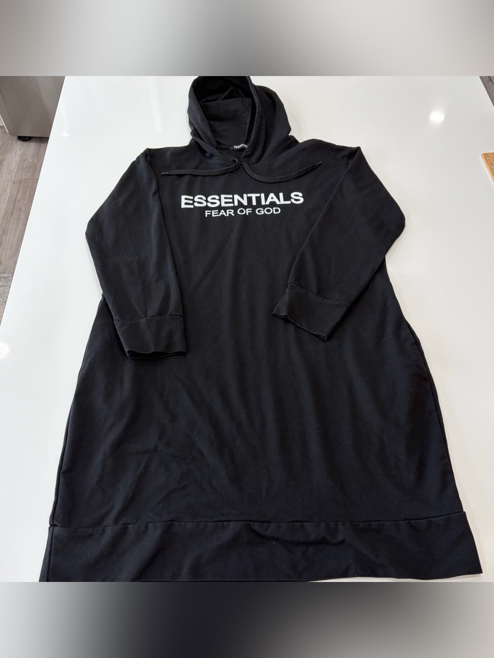 Fear of God ESSENTIALS Black Crewneck Hoodie Dress Approx XL